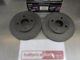 RDA Front Disc Brake Rotors (Pair) Slotted-Dimpled Suits Toyota Corolla AE101R New Part