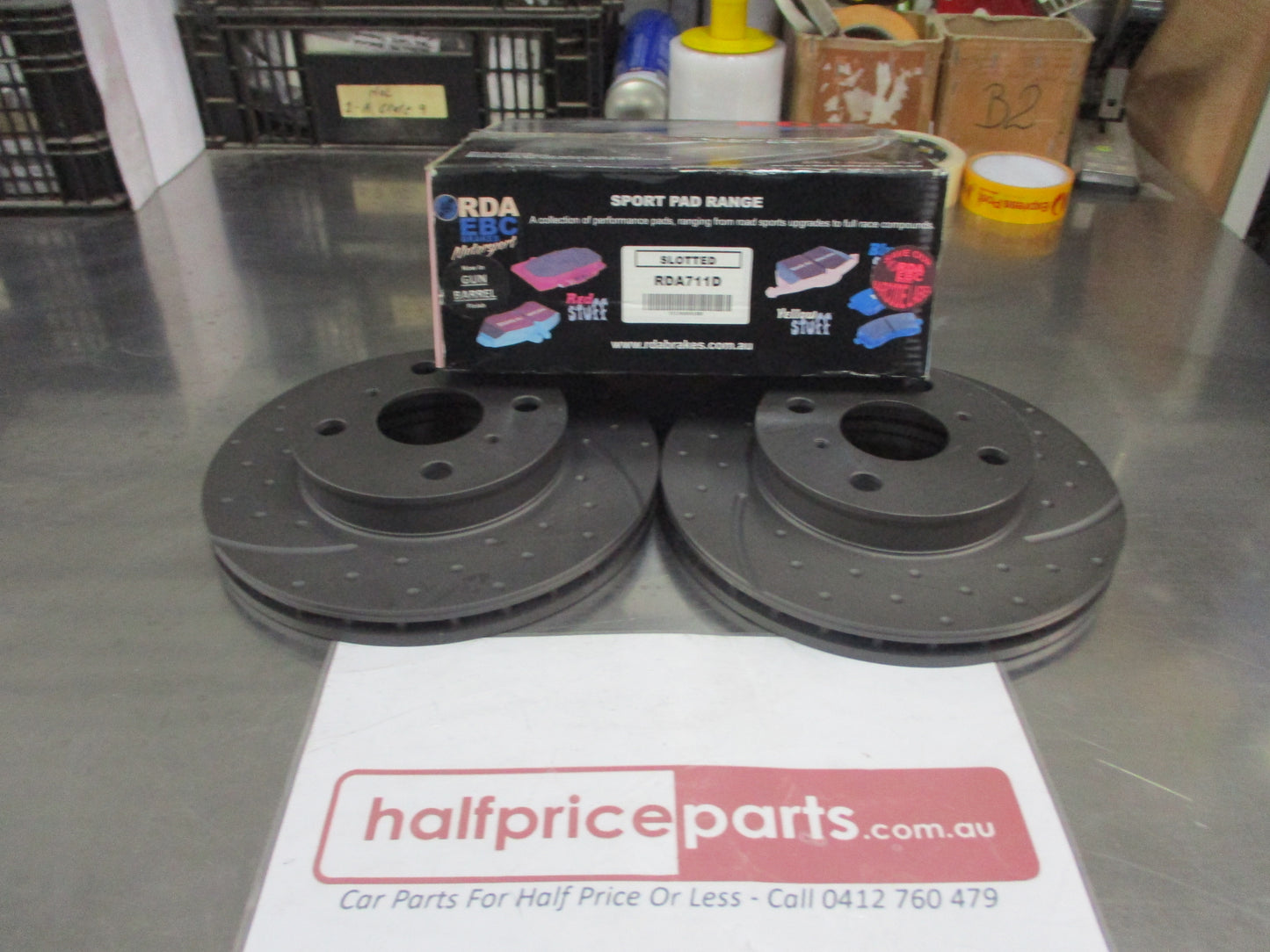 RDA Front Disc Brake Rotors (Pair) Slotted-Dimpled Suits Toyota Corolla AE101R New Part