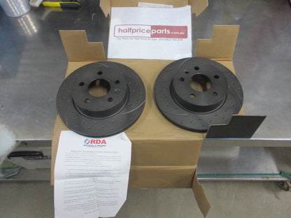 RDA Front Disc Brake Rotors (Pair) Slotted-Dimpled Suits Mercedes Benz Vito New Part