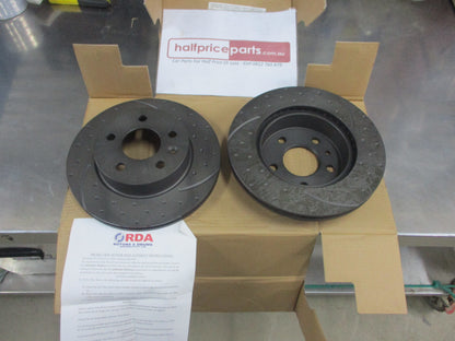 RDA Front Disc Brake Rotors (Pair) Slotted-Dimpled Suits Mercedes Benz Vito New Part