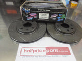 RDA Front Disc Rotors (Pair) Slotted-Dimpled Suits Holden Tigra/ Barina XC/Combo XC New Part