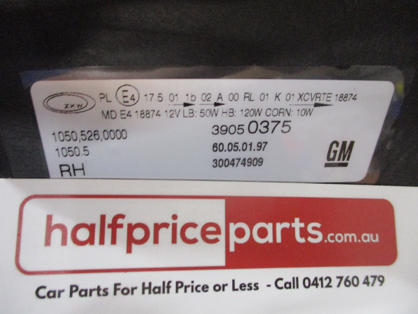 Holden ZB Commodore Genuine Right Hand Headlight Assembly New Part