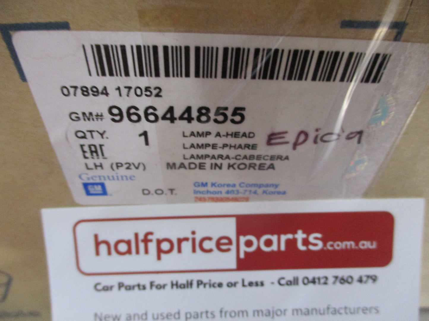 Holden EP Epica Genuine Left Hand Front Projector Head Light New Part