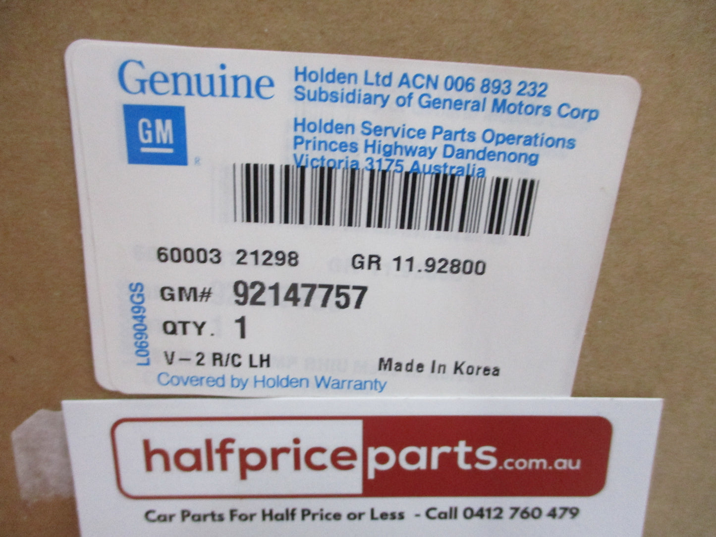 Holden V2 VY/VZ CV8 Monaro Genuine Left Hand Rear Tail Light Assembly New Part