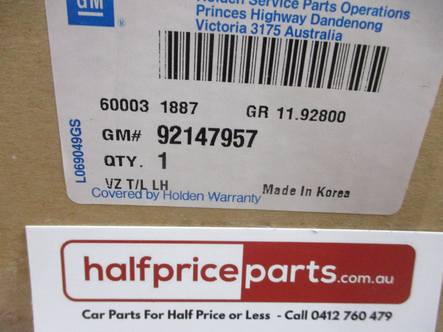 Holden VZ Commodore Monaro/Calais Genuine Left Hand Rear Tail Light Assembly New Part