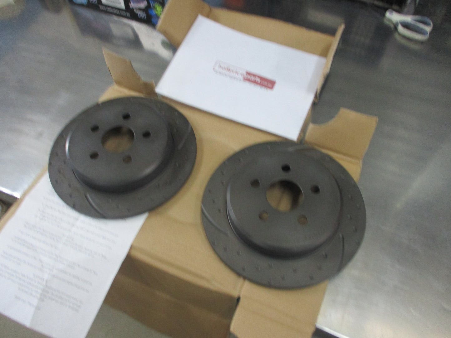 RDA Rear Disc Rotors (Pair) Slotted-Dimpled Suits Chrysler Neon New Part