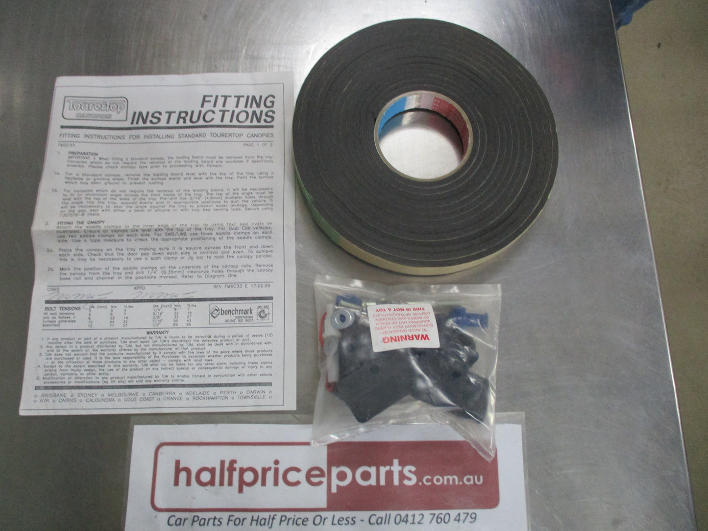 TJM Dual Cab Canopy Fitting Kit For All Dual Cabs - New Part