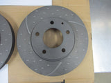 RDA Front Disc Brake Rotors (Pair) Slotted-Dimpled Suits Kia Carnival/Eunos 800/Mazda MPV New Part