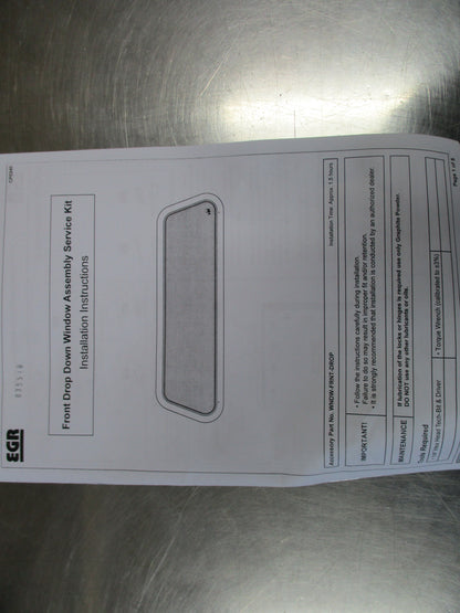 EGR Mitsubishi Triton MQ Canopy Front Drop Down Glass Kit New