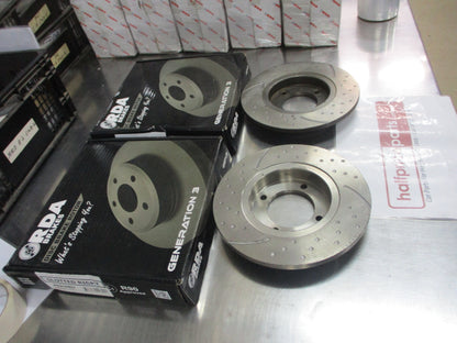 RDA Front Disc Brake Rotors (Pair) Slotted-Dimpled Suits Datsun Stanza New Part
