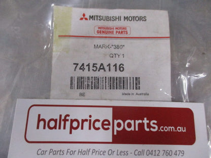 Mitsubishi 380 Genuine 380 Chrome Boot Emblem New Part