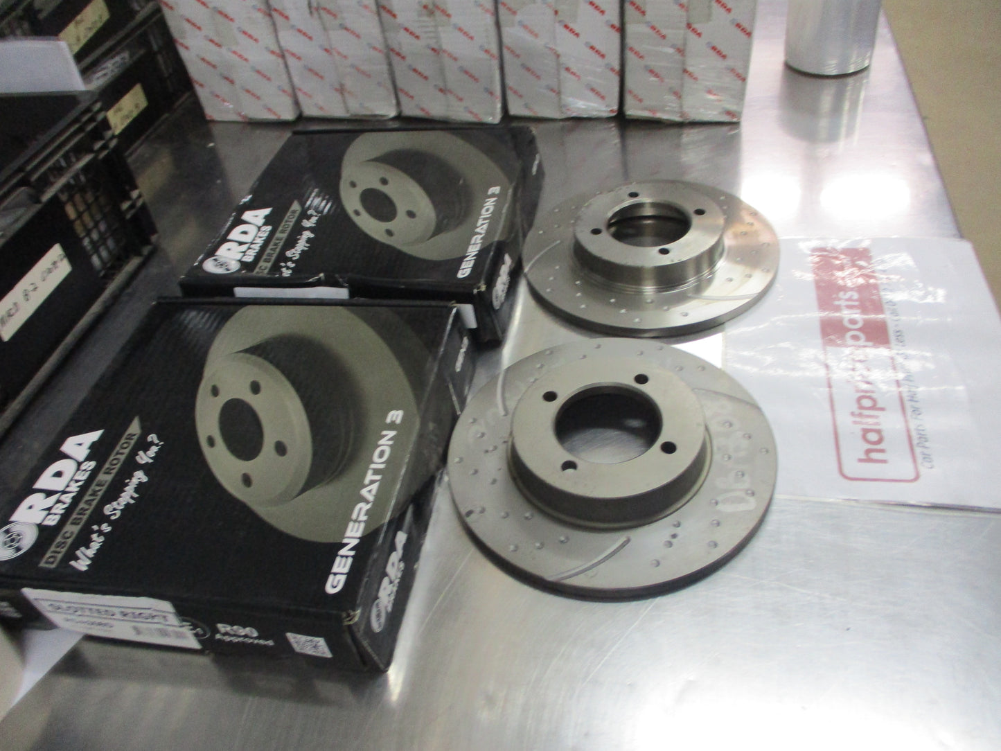 RDA Front Disc Brake Rotors (Pair) Slotted-Dimpled Suits Datsun Stanza New Part