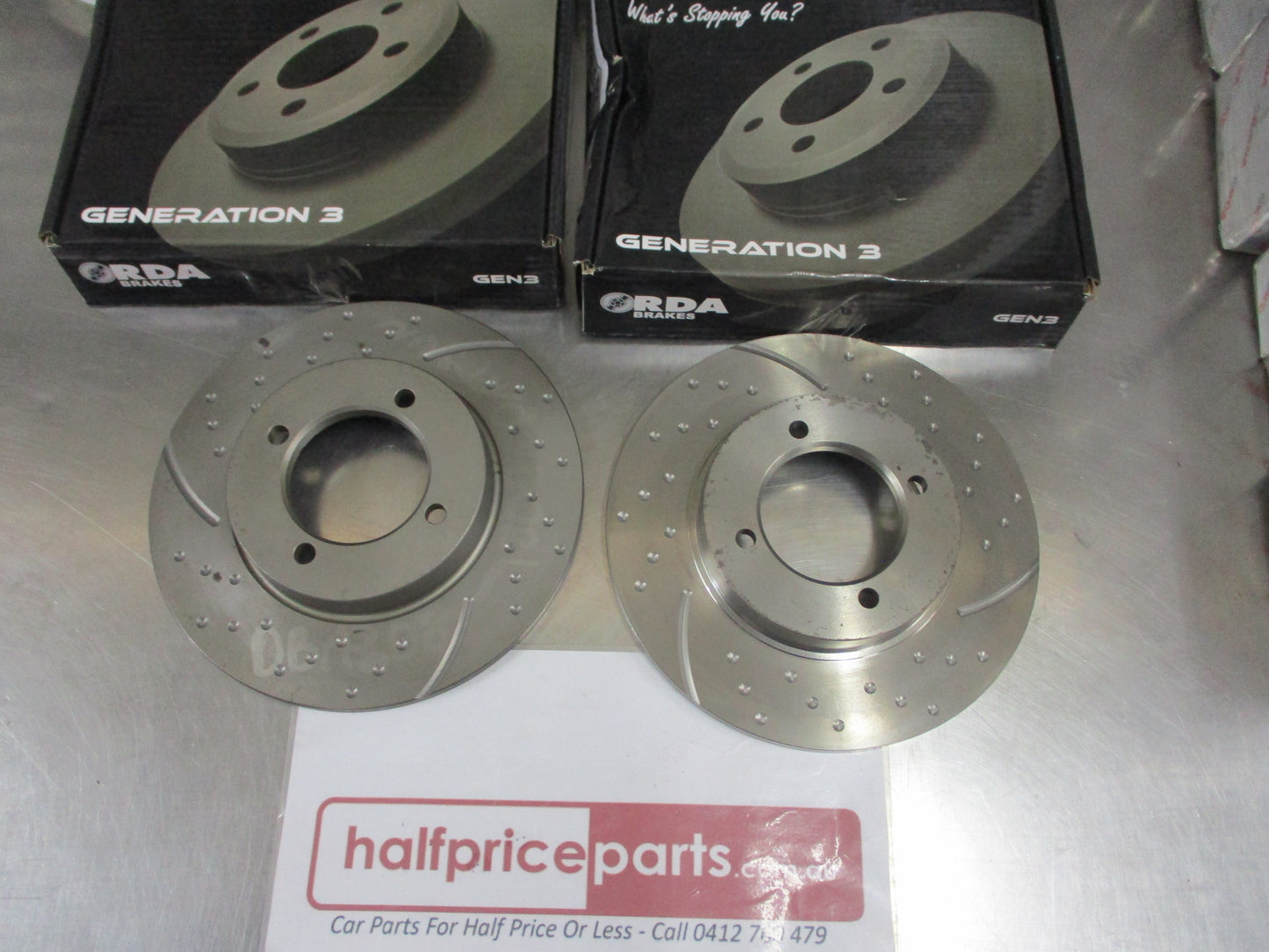RDA Front Disc Brake Rotors (Pair) Slotted-Dimpled Suits Datsun Stanza New Part