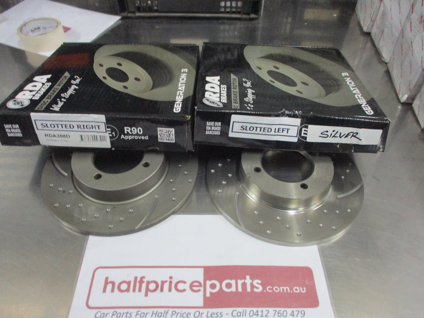 RDA Front Disc Brake Rotors (Pair) Slotted-Dimpled Suits Datsun Stanza New Part