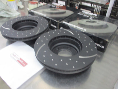 RDA Front Disc Brake Rotors (Pair) Slotted-Dimpled Suits BMW 7 Series New Part