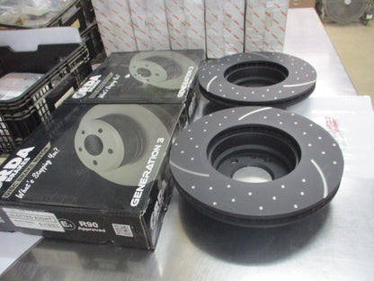 RDA Front Disc Brake Rotors (Pair) Slotted-Dimpled Suits BMW 7 Series New Part