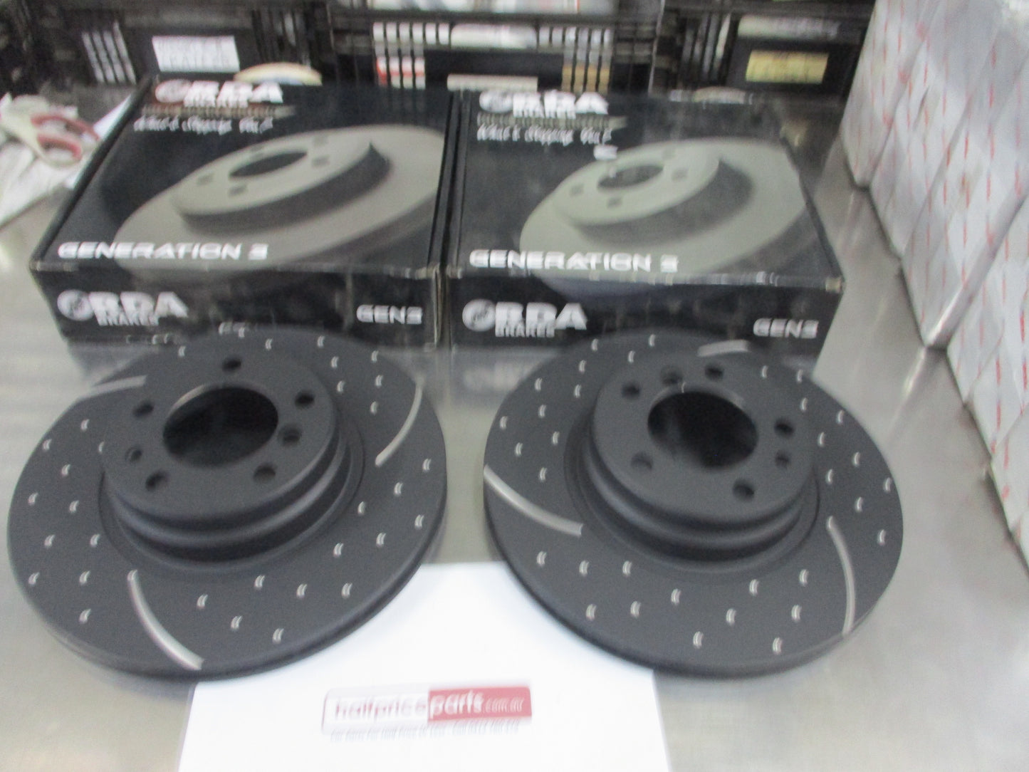 RDA Front Disc Brake Rotors (Pair) Slotted-Dimpled Suits BMW 7 Series New Part