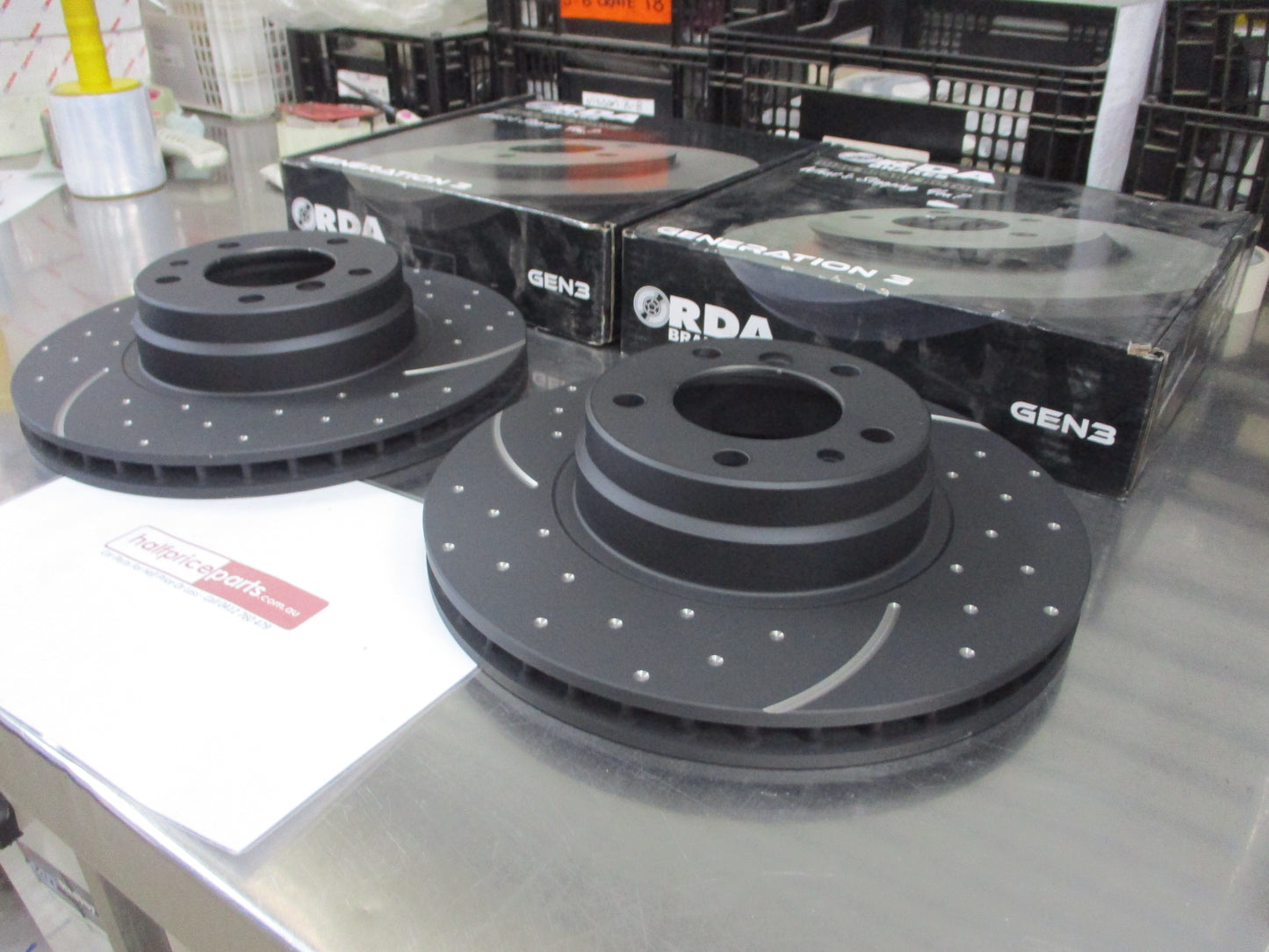 RDA Front Disc Brake Rotors (Pair) Slotted-Dimpled Suits BMW 7 Series New Part