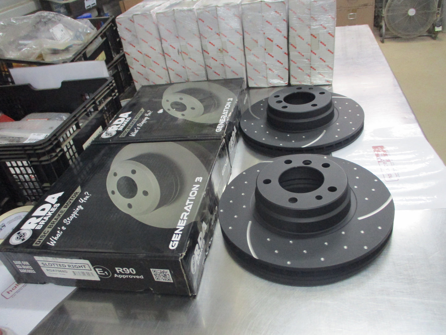 RDA Front Disc Brake Rotors (Pair) Slotted-Dimpled Suits BMW 7 Series New Part