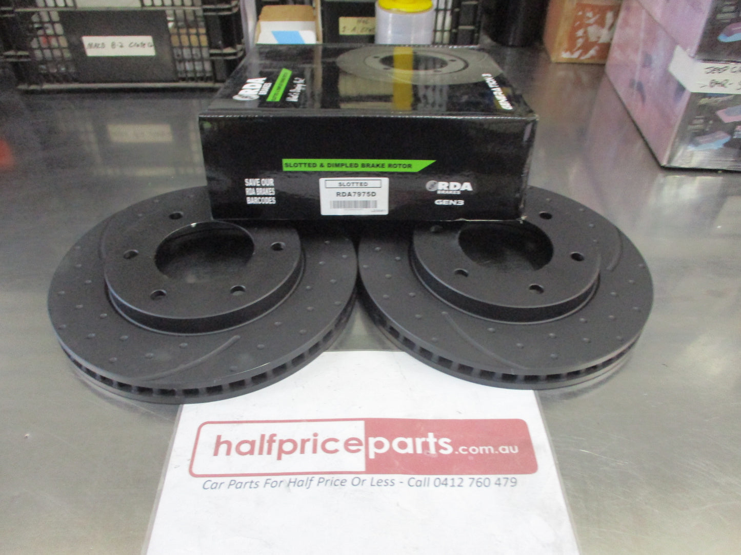 RDA Front Disc Brake Rotors (Pair) Slotted-Dimpled Suits Mitsubishi Triton ML To MQ  Triton New Part