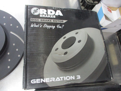 RDA Front Disc Brake Rotors (Pair) Slotted-Dimpled Suits Mazda 2/Fiat Abarth/Ford Fiesta New Part