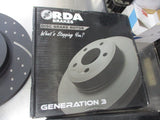 RDA Front Disc Brake Rotors (Pair) Slotted-Dimpled Suits Mazda 2/Fiat Abarth/Ford Fiesta New Part
