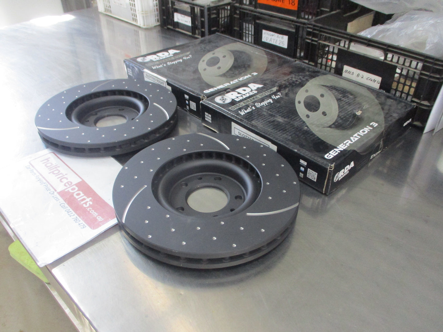 RDA Front Disc Brake Rotors (Pair) Slotted-Dimpled Suits Peugeot 607 New Part