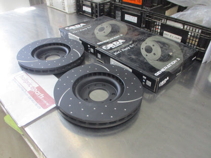 RDA Front Disc Brake Rotors (Pair) Slotted-Dimpled Suits Peugeot 607 New Part