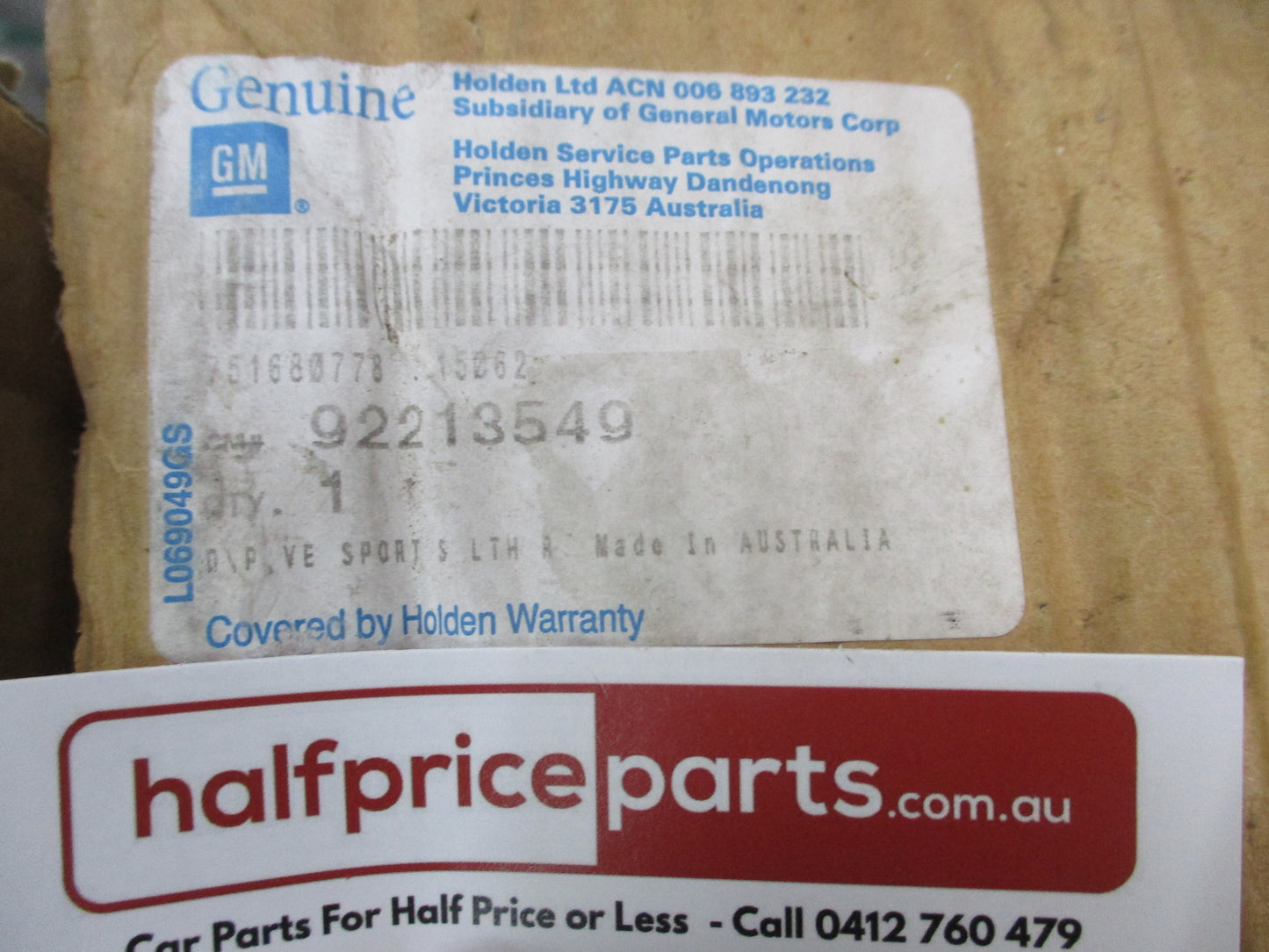 Holden VE Commodore Sedan/Wagon Genuine Right Hand Rear Door Leather Trim Panel New Part