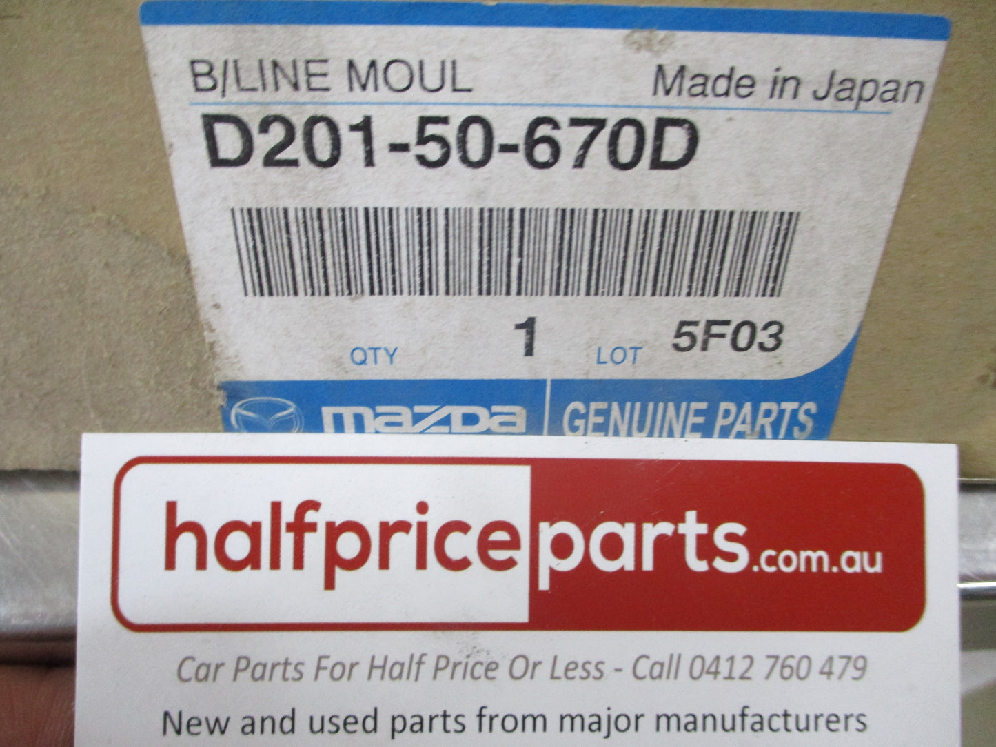 Mazda 121 Genuine Left Rear Door Belt Moulding New Part