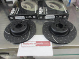 RDA Rear Disc Rotors (Pair) Slotted-Dimpled Suits BMW 1-Series New Part