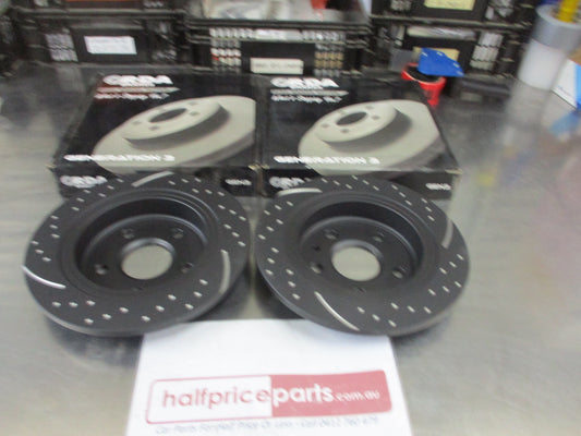 RDA Rear Disc Brake rotors (Pair) Slotted-Dimpled Suits Holden Malibu New Part