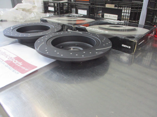RDA Rear Disc Brake rotors (Pair) Slotted-Dimpled Suits Holden Malibu New Part