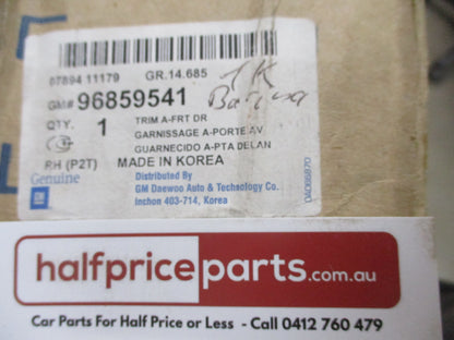 Holden TK Barina Genuine Right Hand Front Door Trim Assembly New Part