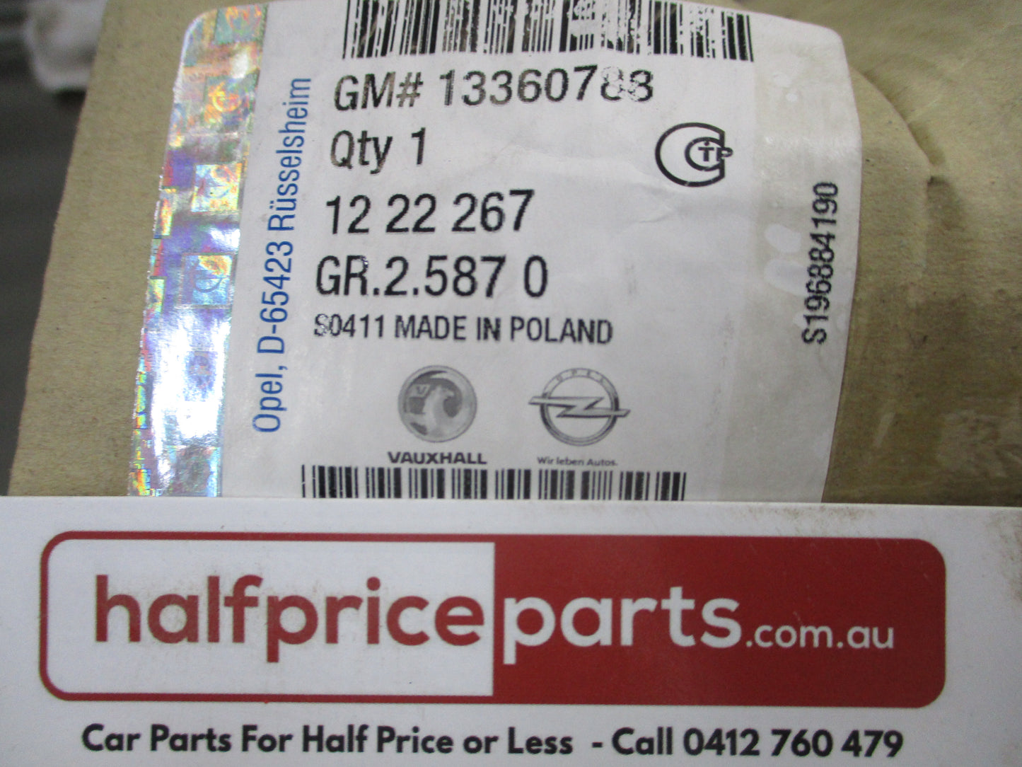 Holden Astra J Genuine Left Hand Rear Inner Tail Light New Part