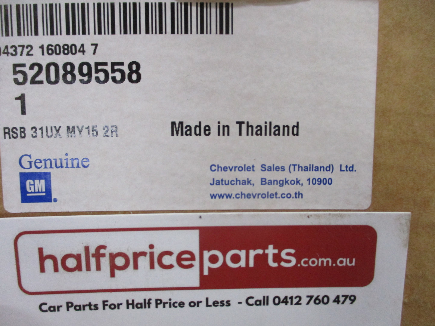 Holden RG Colorado 7 Genuine Leather Left Hand Rear Seat Back Trim (Grey) New Part