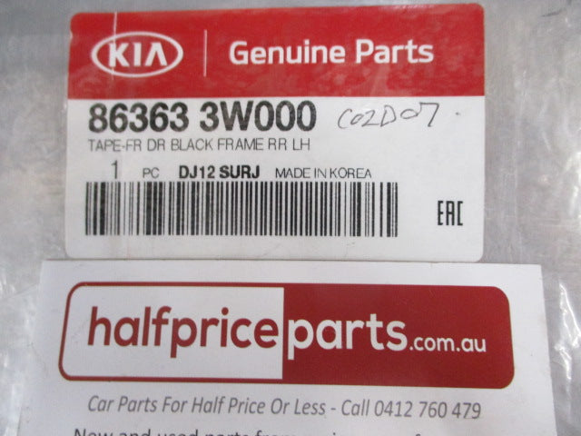 Kia Sportage Genuine  Left Hand Rear Door Pillar Black Out Tape New Part