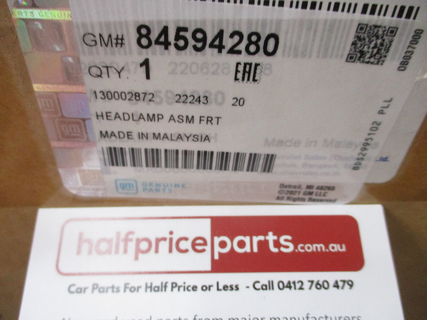 Holden RG Colorado/Colorado 7 Genuine Right Hand Front Head Light Assembly (Black) New Part