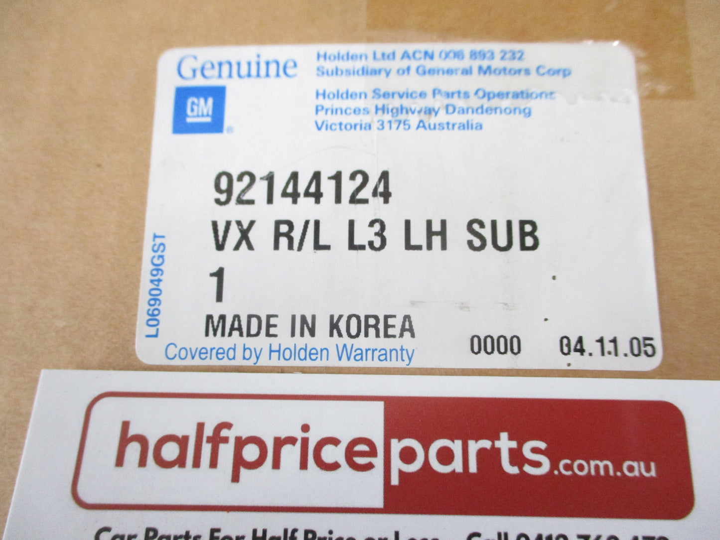 Holden VX HSV Clubsport/XU6/Calais/Berlina Genuine Left Hand Rear Tail Light Assembly New Part