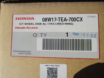 Modulo Honda Civic 17x7 Genuine Redline Set Of 4 Wheels W/Center Caps New