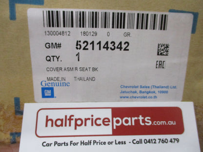 Holden RG Colorado Genuine Back Top Rear Seat Cover W/ Armrest (Cloth Black) New Part