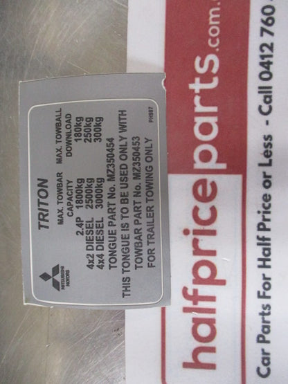 Mitsubishi MQ Triton Genuine Tow Bar Field Fix Kit New Part