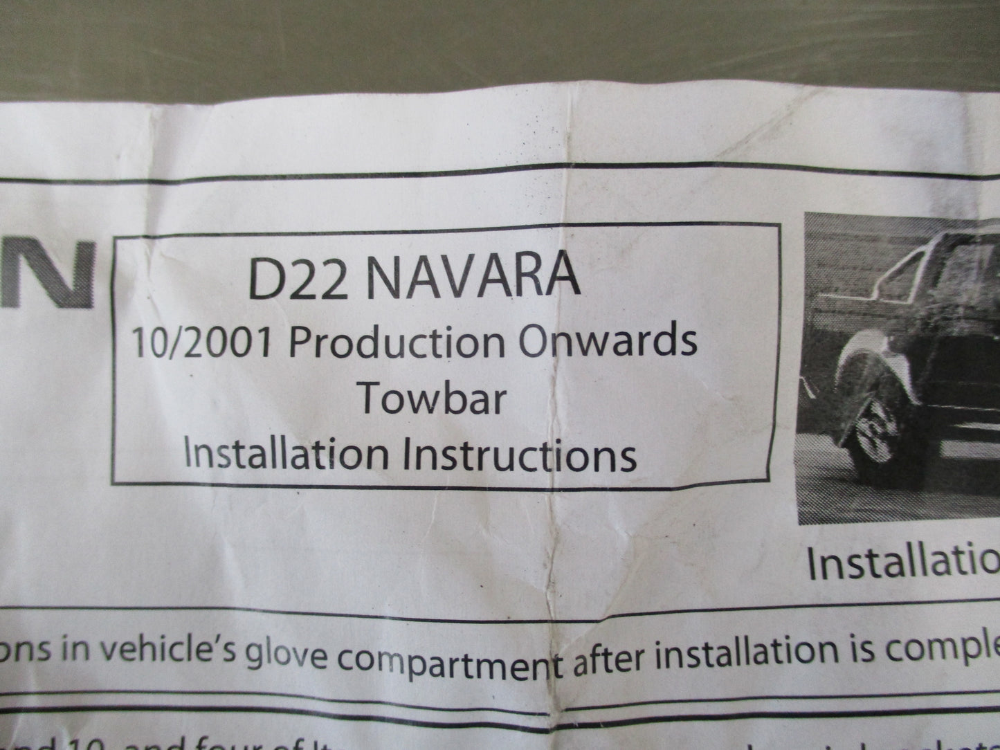 Nissan D22 Navara Tow Bar Partial Fitting Kit New
