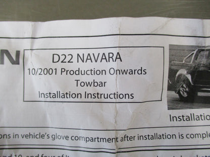 Nissan D22 Navara Tow Bar Partial Fitting Kit New