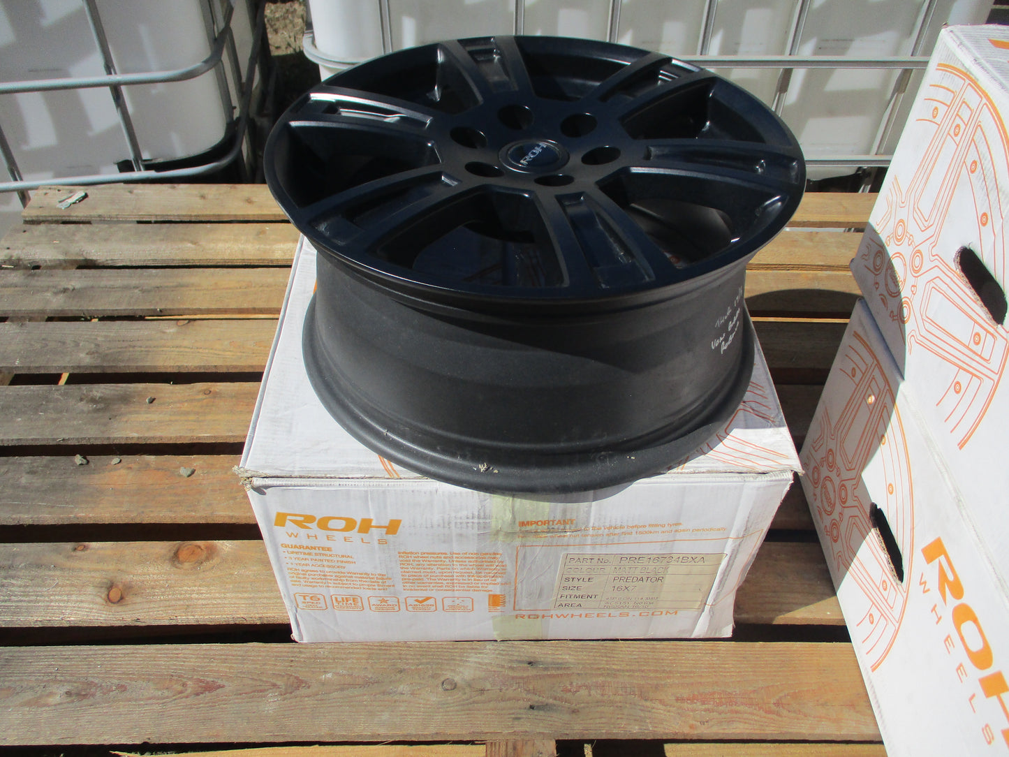 ROH Predator 16x7 Mat Black Alloy Wheel With Center Caps And Wheel Nuts New Part
