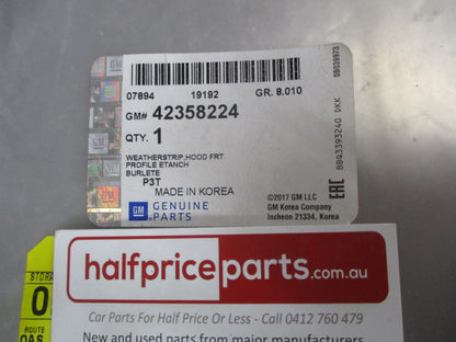 Holden Barina Genuine Front Bonnet Weatherstrip New Part