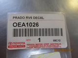 Toyota Landcruiser Prado RV6 Genuine Blue RV6 Decal New Part