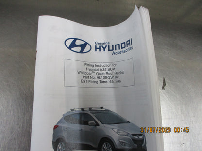 Hyundai IX35 Genuine Whispbar Quiet Roof Racks Cross Bar Set New Part