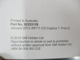 Holden CG Captiva 7 Series 2 Genuine Owners Manual New