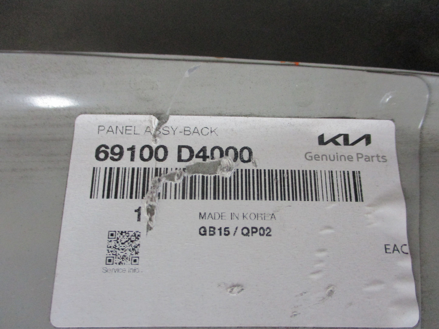 Kia Optima Genuine Rear Center Body Panel (Beaver Panel) New Part